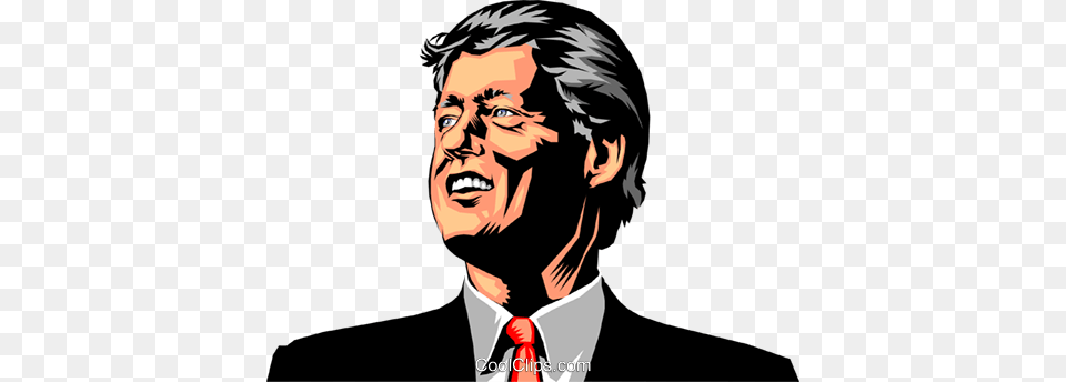 Bill Clinton Royalty Vector Clip Art Illustration, Portrait, Face, Photography, Head Free Transparent Png