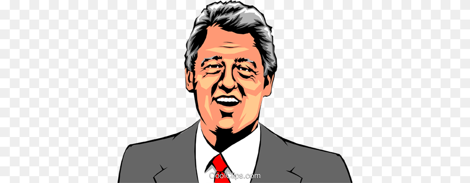 Bill Clinton Royalty Vector Clip Art Illustration, Adult, Portrait, Photography, Person Free Transparent Png