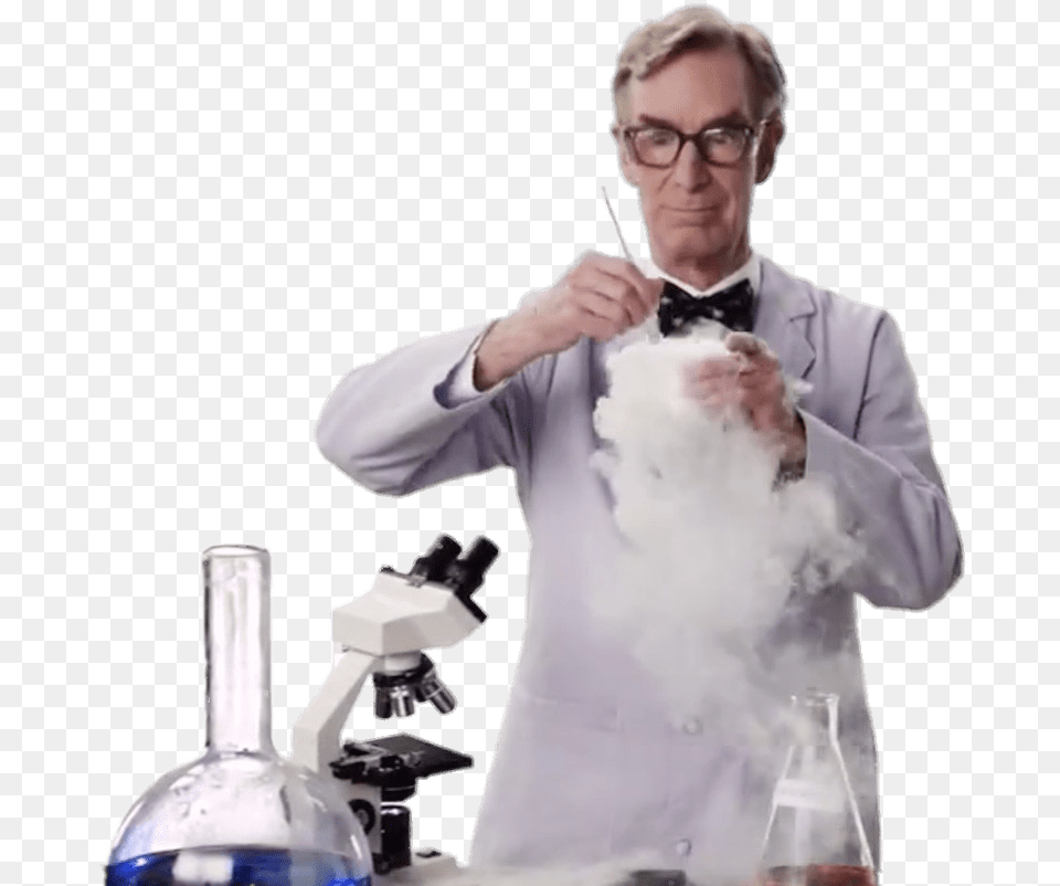 Bill Nye Doing An Experiment Cientfico, Adult, Clothing, Coat, Person Free Png