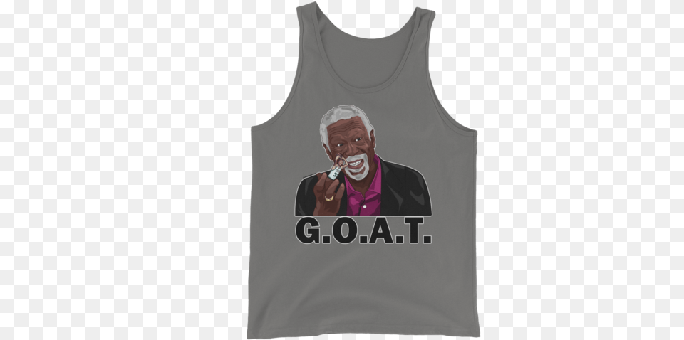 Bill Russell Goat Tank Top Top, Clothing, Tank Top, Adult, Male Png