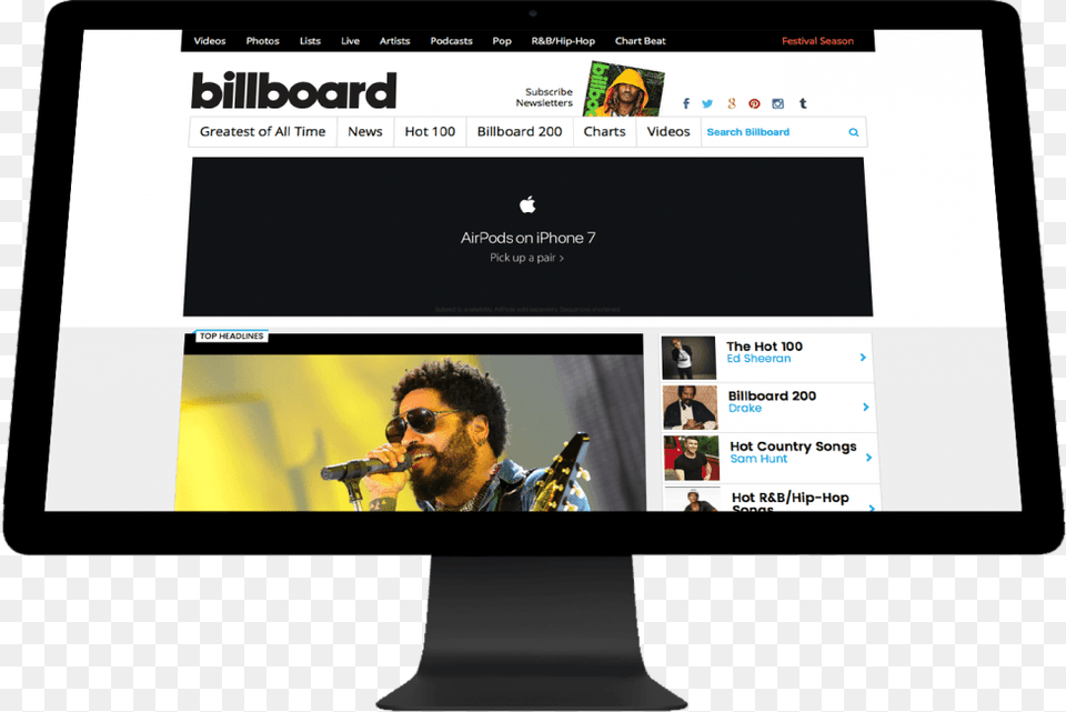 Billboard Header Overlaying Image Billboard, Screen, Monitor, Computer Hardware, Electronics Free Png Download