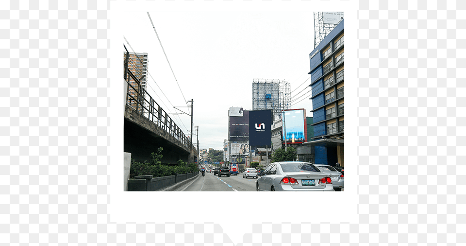 Billboards In Boni Avenue Tower Block, Advertisement, Urban, Transportation, Road Png Image
