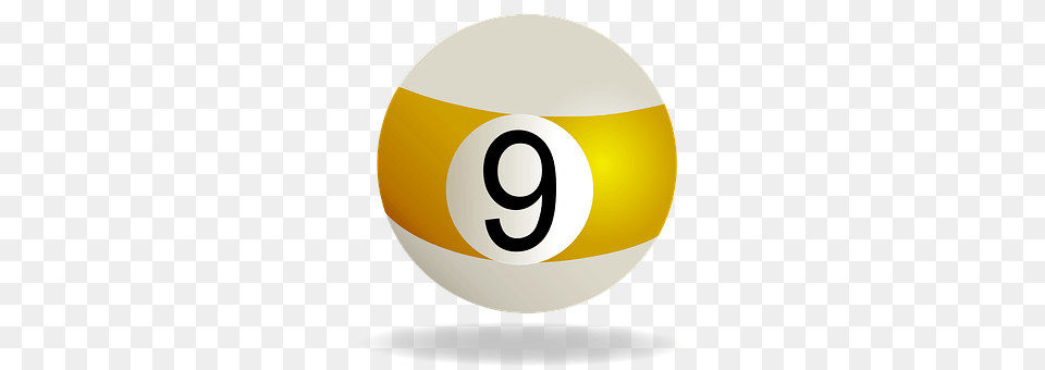 Billiard Ball Striped Yellow Sphere, Text, Symbol, Number Free Png