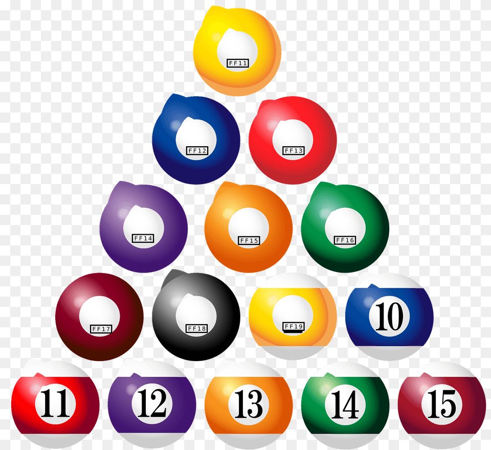 Billiard Balls In Triangle Formation Clipart, Number, Sphere, Symbol, Text Free Transparent Png