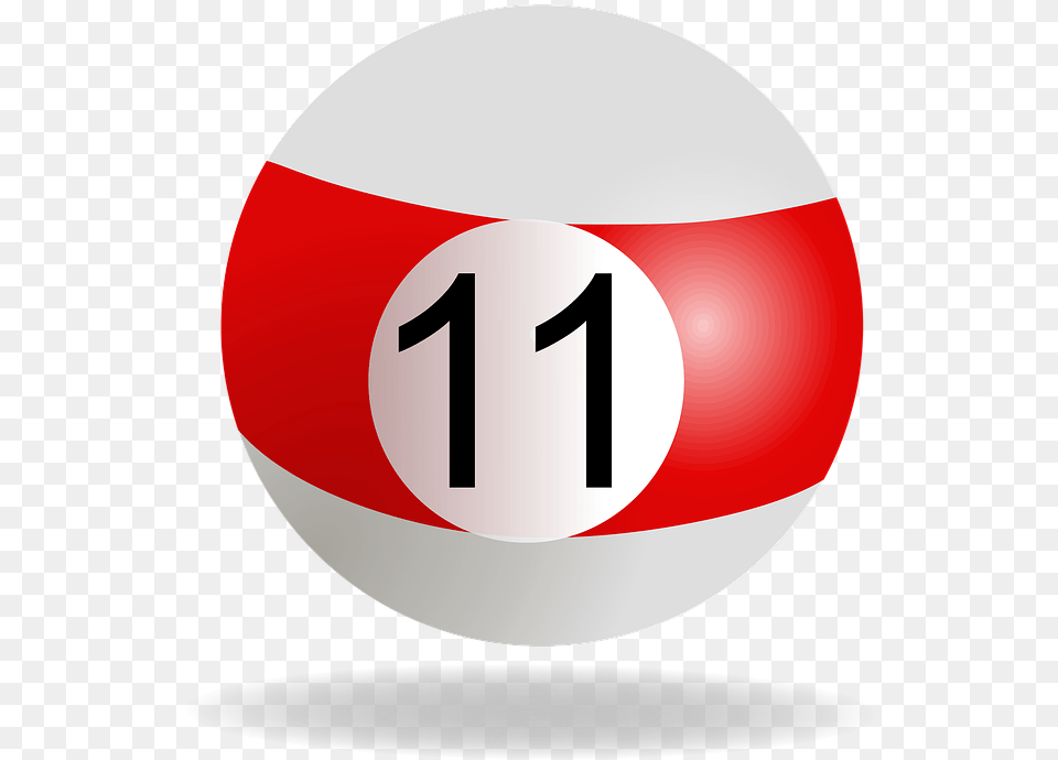 Billiard Pool Billiard Ball Striped Red 11 Game Cue Sports, Sphere, Symbol, Disk, Sign Png Image