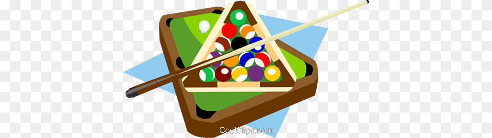 Billiard Table With Balls And Cue Royalty Vector Clip Art, Furniture, Indoors, Billiard Room, Pool Table Free Png
