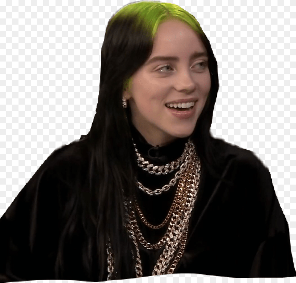 Billie Billieeilish Eilish Old New Back Fan Billie Eilish Jimmy Fallon, Head, Person, Face, Woman Free Png