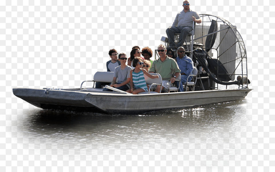 Billie Swamp Safari Tour Boat, Watercraft, Vehicle, Transportation, Person Free Png Download