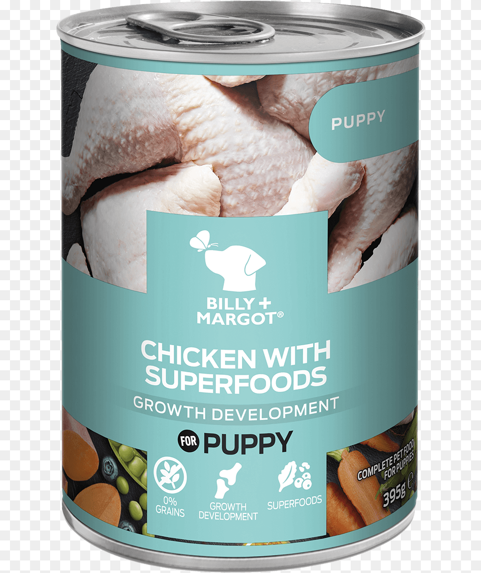 Billy Margot Chicken With Superfoods Puppy Food Pouch, Aluminium, Tin, Can, Canned Goods Png