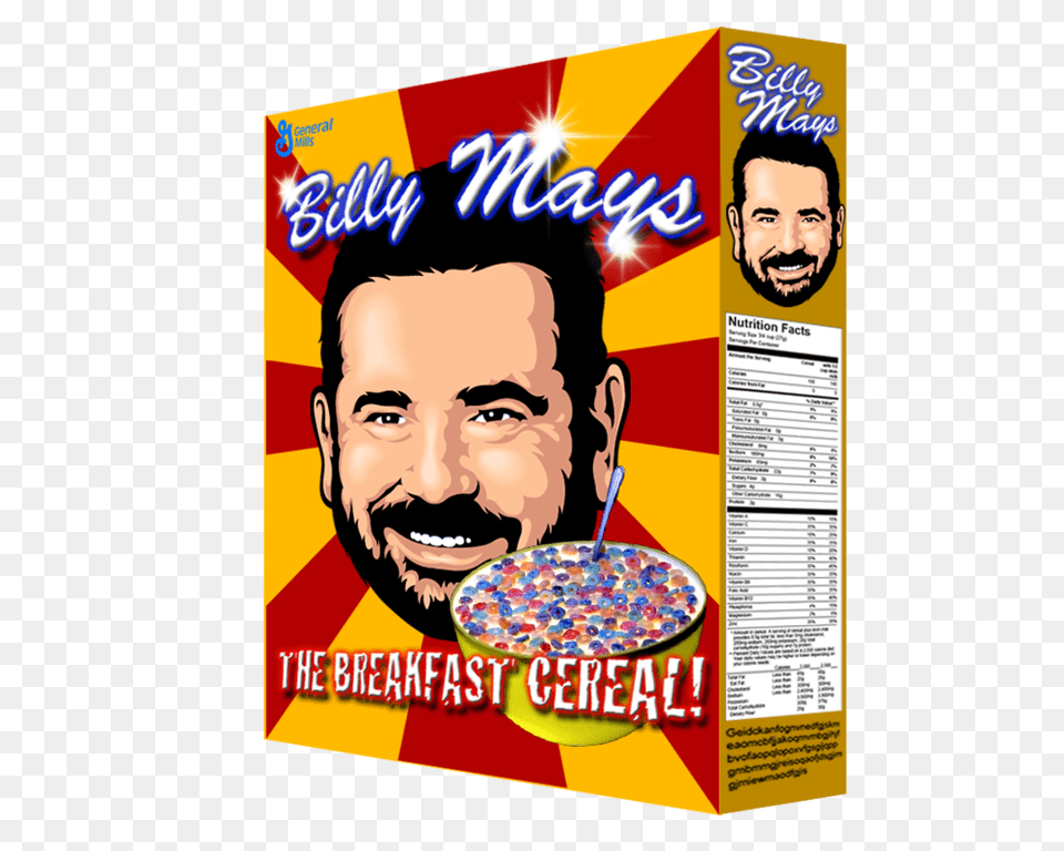 Billy Mays Breakfast Cereal, Adult, Face, Head, Male Png Image