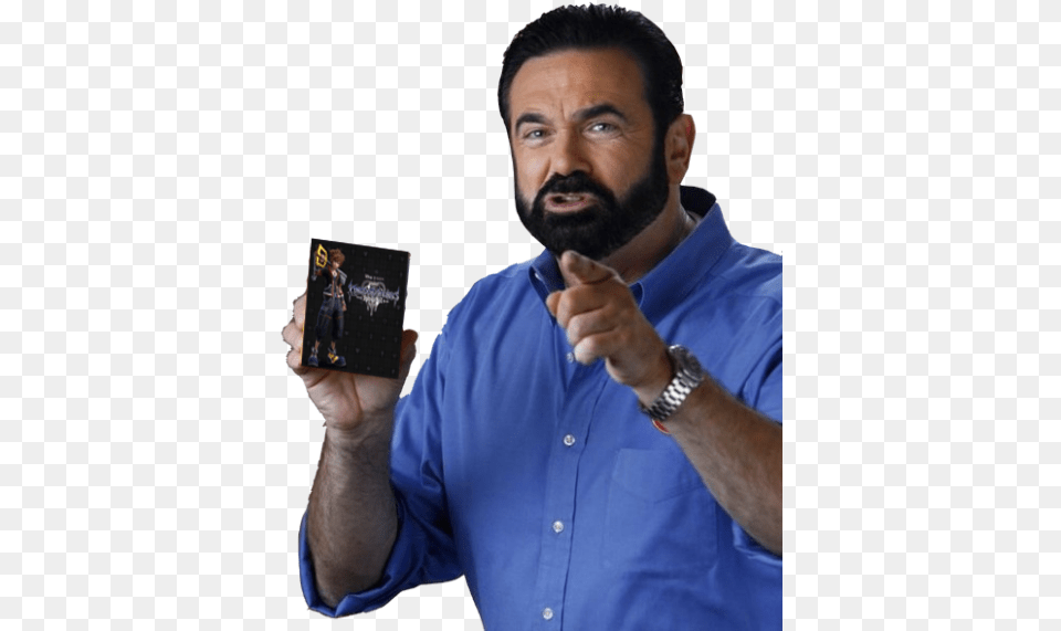 Billy Mays Here With The Kingdom Hearts Oxiclean Billy Mays Meme, Body Part, Portrait, Face, Finger Free Png