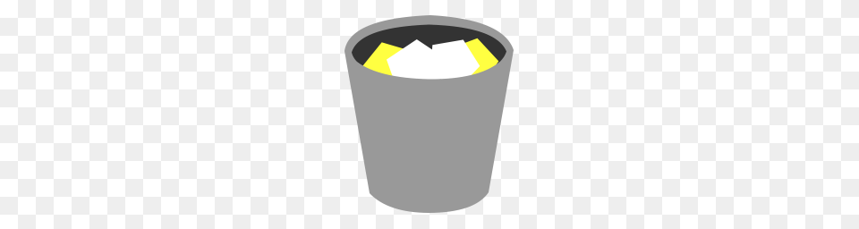 Bin Full Grey Paper Recycle Rubbish Trash Waste Yellow Icon, Tin, Can, Mailbox Free Png Download