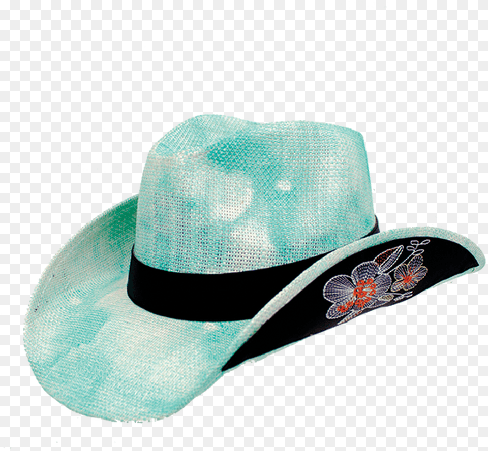 Bina Floral Embroidered Straw Cowboy Hat By Peter Grimm Cowboy Hat, Clothing, Cowboy Hat, Sun Hat Png Image