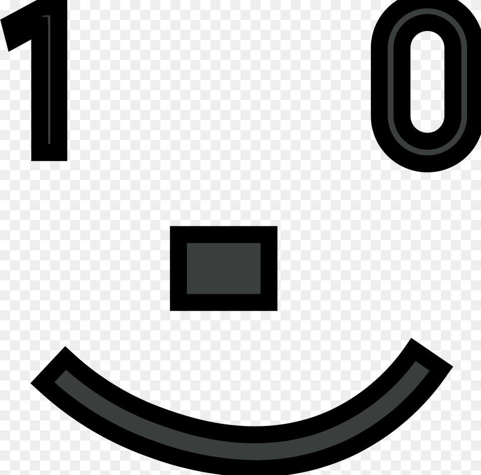 Binary Code Smiling Face Clipart, Text Free Png