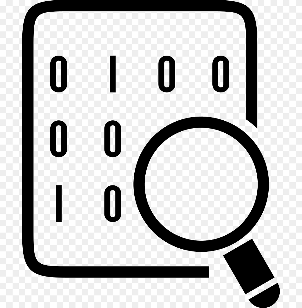Binary Codes On Data Sheet With Magnifying Lens Comments Computer Desktop Logo, Text Free Transparent Png