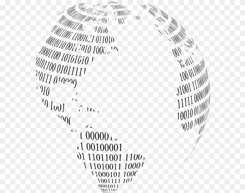 Binary Globe, Gray Free Png Download