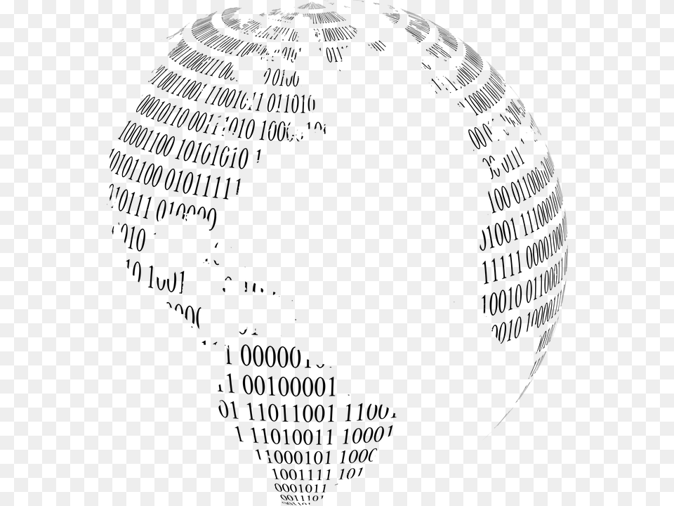 Binary Random Numbers Digital Ones Zeroes 1 Binary Globe, Gray Png Image