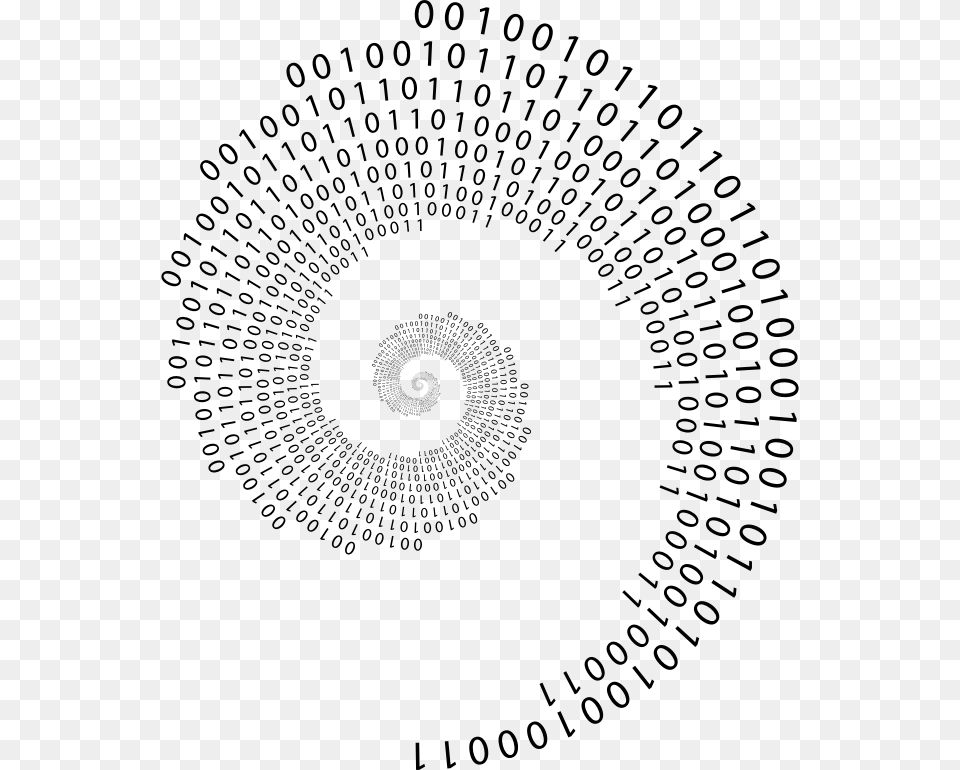 Binary Whirlpool Binary Circle, Gray Free Png Download