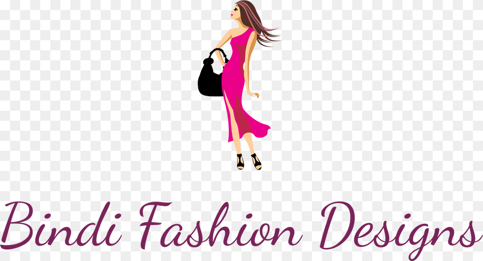 Bindi Fashion Designs Logo Illustration, Adult, Purple, Person, Formal Wear Free Png Download