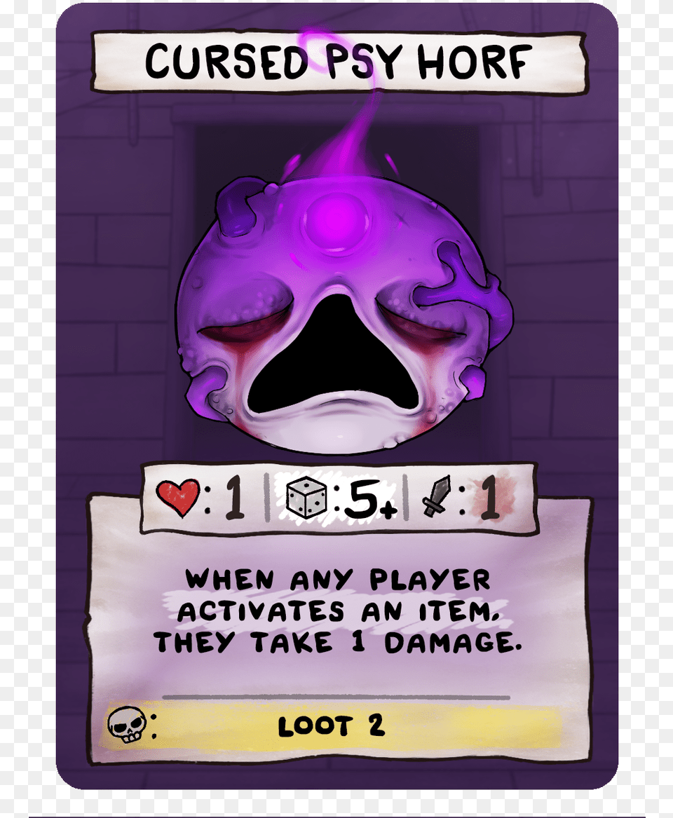 Binding Of Isaac Four Souls All Cards, Advertisement, Poster, Purple, Face Free Png Download