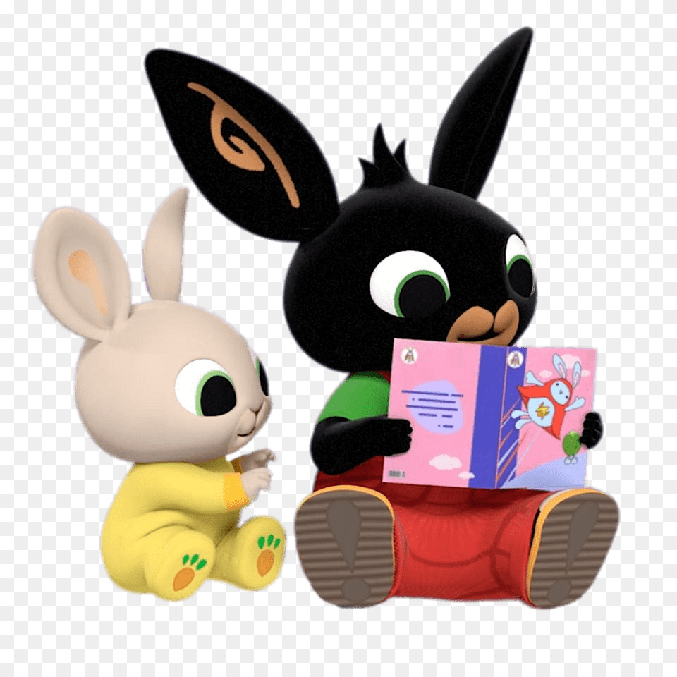 Bing Bunny And Charlie Reading, Plush, Toy, Animal, Mammal Free Png Download