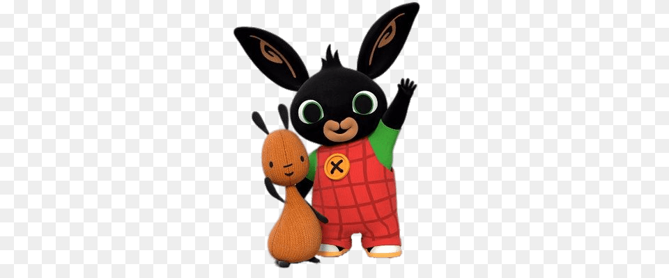 Bing Bunny And Flop Waving, Plush, Toy Png