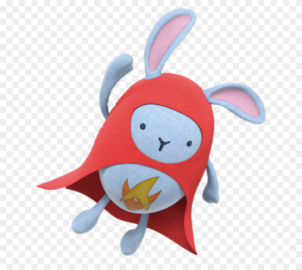 Bing Bunny Character Hoppity Flying, Applique, Pattern, Plush, Toy Free Png
