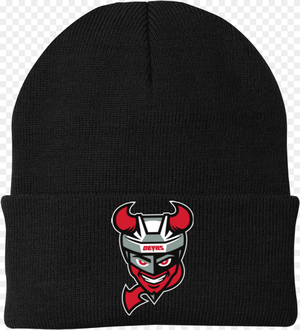 Binghamton Devils Knit Cap Beanie, Clothing, Hat, Person, Face Free Transparent Png