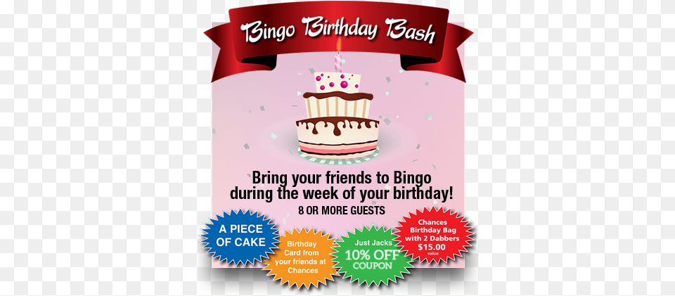 Bingo Birthday Bash Chances Casino Fort St John Bc Cake Decorating Supply, Advertisement, Poster, People, Person Png