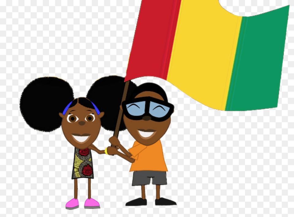 Bino And Fino With Flag Guinea, Person, Face, Head, Baby Png