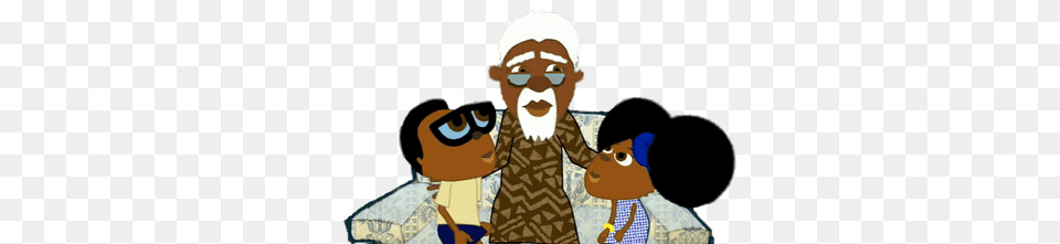 Bino And Fino With Their Grandfather, Person, Face, Head, Cartoon Png