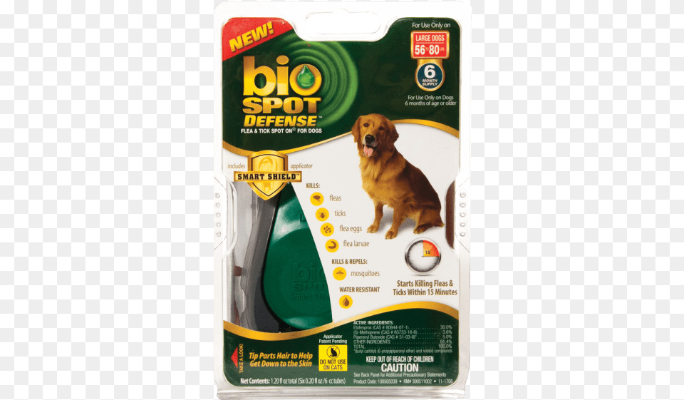 Bio Spot 6mnth Lg Dog Bio Spot Defense Spot On 6 Month Dog 56 80 Lbs, Animal, Canine, Mammal, Pet Png Image