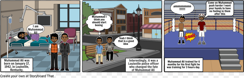 Biography Of Muhammad Ali Cartoon, Book, Comics, Publication, Person Free Png Download
