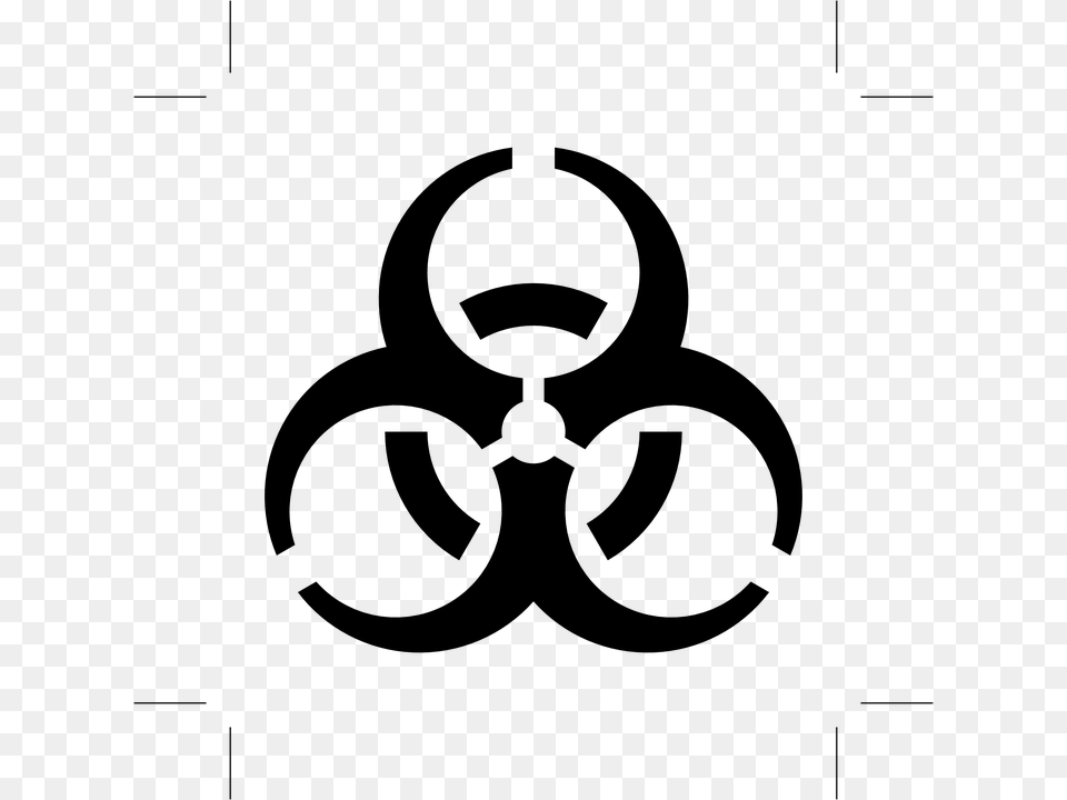 Biohazard Poisonous Warning Danger Attention Black Biohazard Symbol Small, Gray Free Png Download