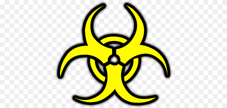 Biohazard Sign Yellow Black Outline Sticker Emblem, Symbol, Astronomy, Moon, Nature Free Transparent Png