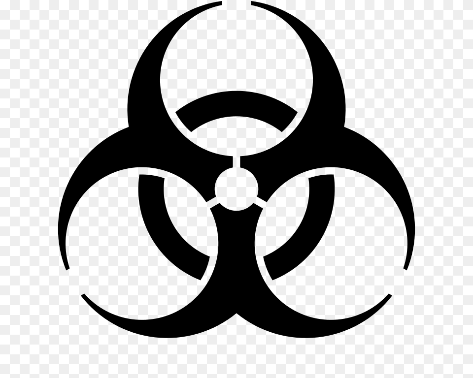 Biohazard Symbol, Gray Png