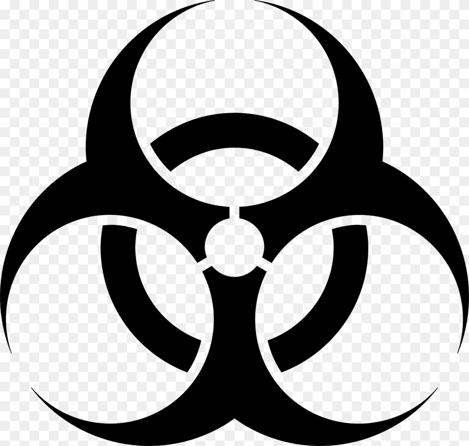 Biohazard Symbol, Gray Png