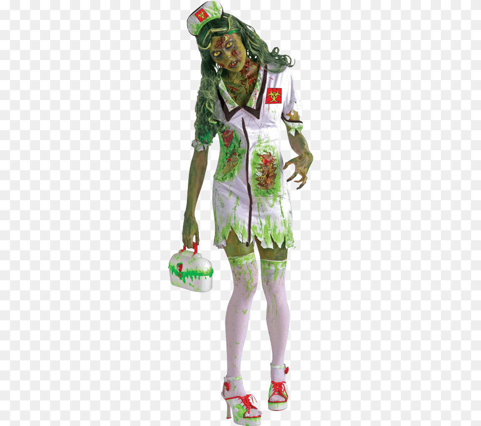 Biohazard Zombie Nurse Costume Zombie Nurse Costume, Cream, Person, Food, Clothing Free Png Download