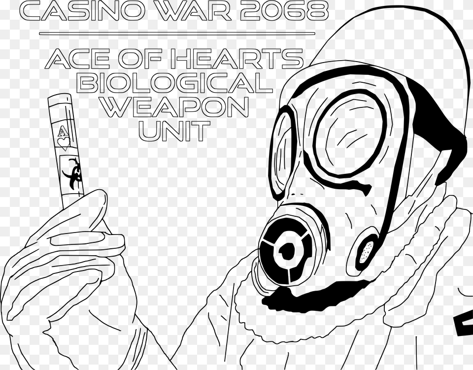 Biological Weapons Ace Of Heart Casino War Coloring, Gray Png