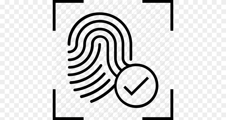 Biometric Identification Identity And Correct Thumbprint Tick Icon Free Png Download