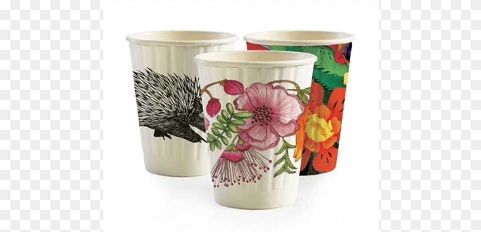 Biopak Art Series Double Wall Cups Art Series Cups, Pottery, Potted Plant, Porcelain, Plant Free Png