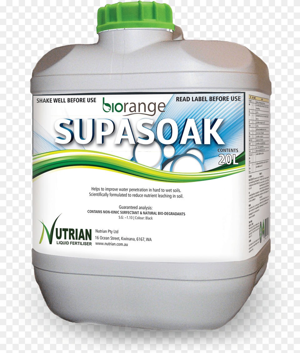 Biorange Supasoak Drum 20l Web Liquid Gypsum, Bottle, Shaker Png
