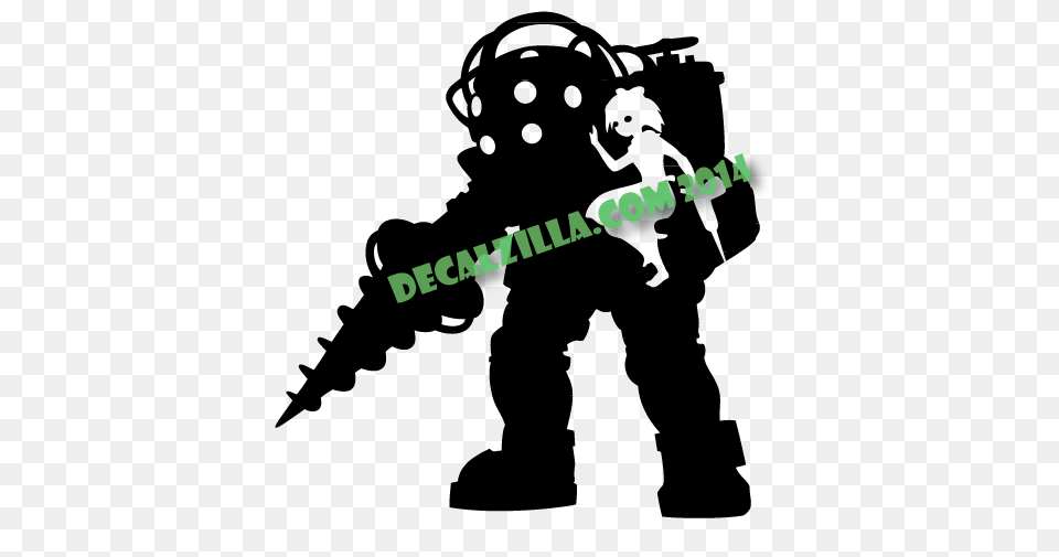 Bioshock Big Daddy And Little Sister Decal Sticker, Green, Text, Dynamite, Weapon Free Png
