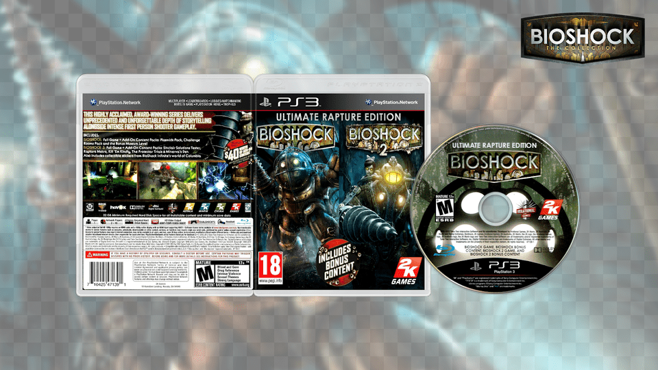 Bioshock Ultimate Rapture Edition Usaeurope Ps3 Download Pc Game, Disk, Dvd, Adult, Male Free Png
