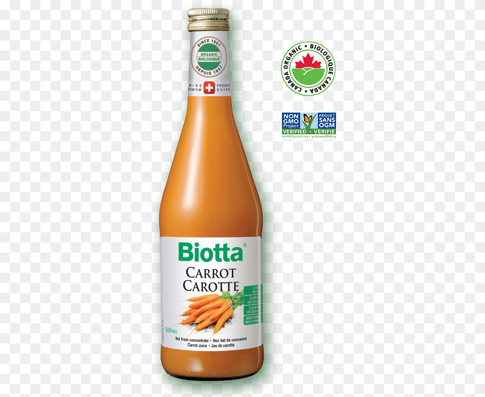 Biotta Organic Carrot Juice Biotta Jus De Carottes, Alcohol, Beer, Beverage, Bottle Free Png Download
