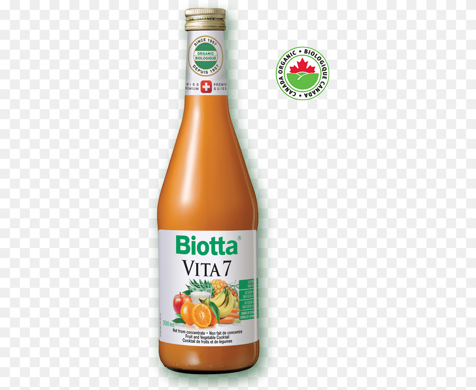 Biotta Vita 7 Juice, Bottle, Food, Ketchup, Beverage Free Transparent Png