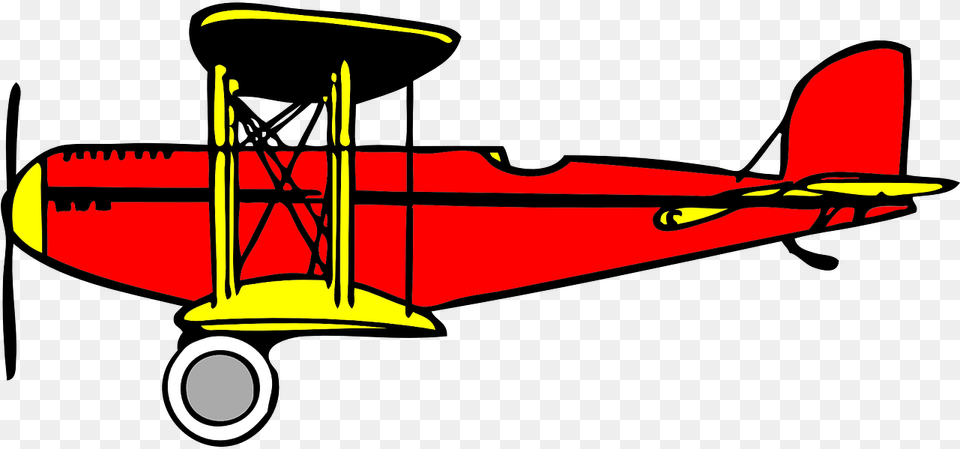 Biplane Oldtimer Nostalgic Picture Wright Brothers Plane Cartoon, Aircraft, Transportation, Vehicle, Airplane Free Png