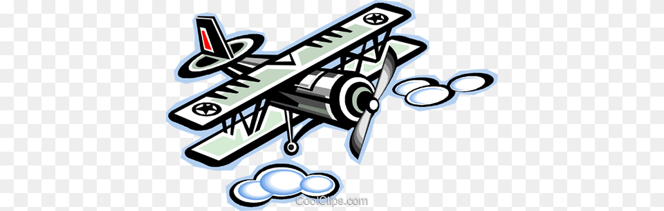 Biplane Royalty Vector Clip Art Illustration, Aircraft, Airplane, Transportation, Vehicle Png Image