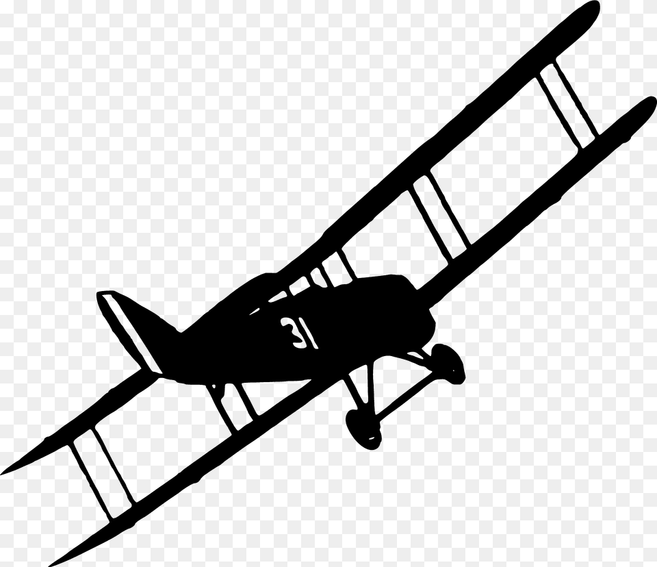 Biplane Silhouette, Aircraft, Airplane, Transportation, Vehicle Free Png Download