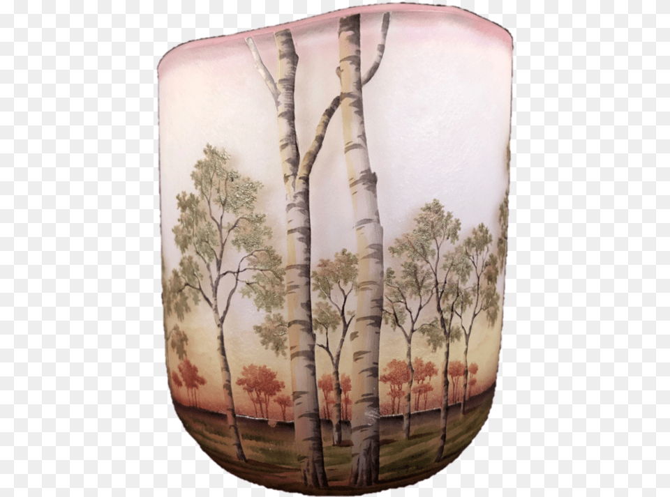 Birch Tree Daum Nancy Landscape With Birch Trees Vase Grove, Plant, Art, Painting, Pottery Png